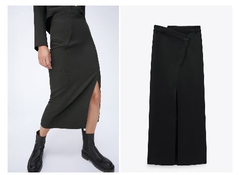 Falda larga negra para mujer