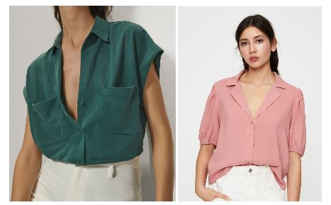 Blusa con escote Massimo Dutti, Pull & Bear