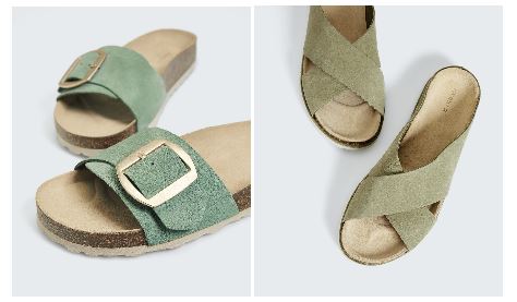 Sandalias verdes Oysho