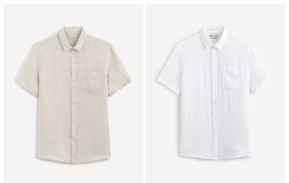 Camisa de lino blanca para hombre Celio