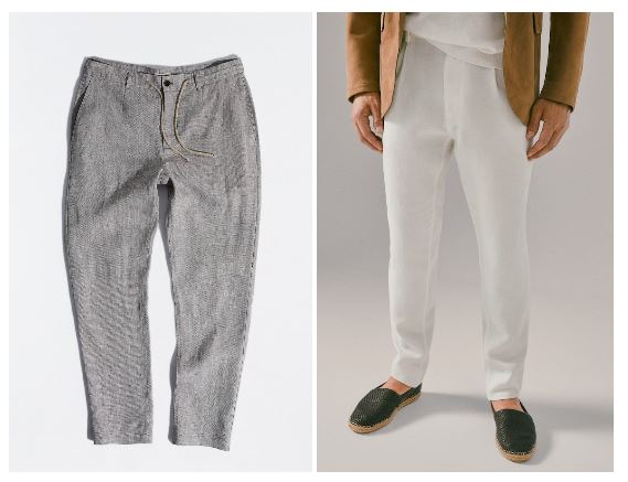 Pantalón de lino para hombre Zara, Massimo Dutti 