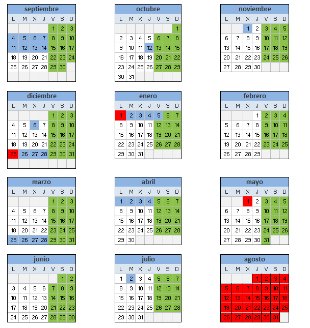 Calendario Kids Zone 2023-2024