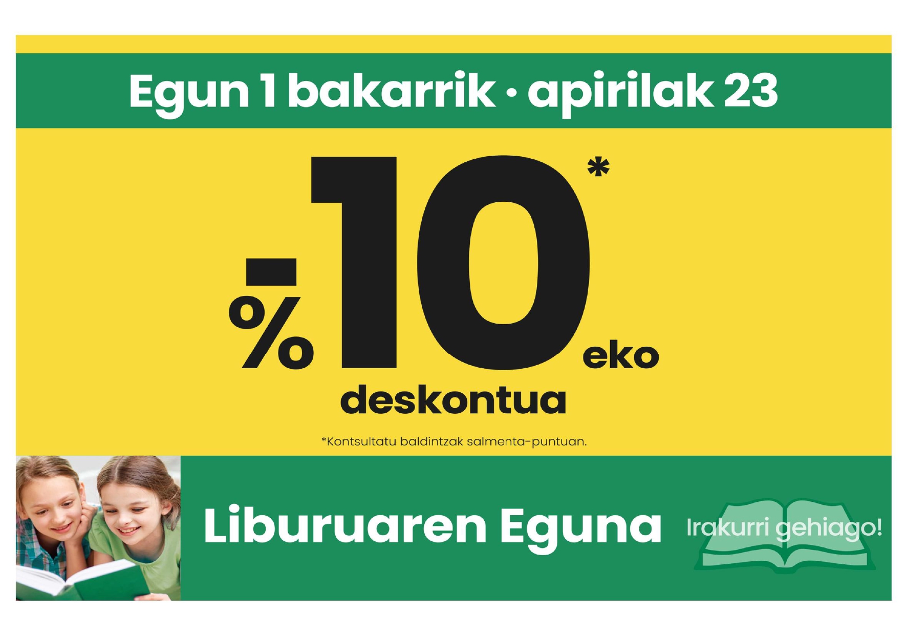 %10eko deskontua Liburuaren Egunean