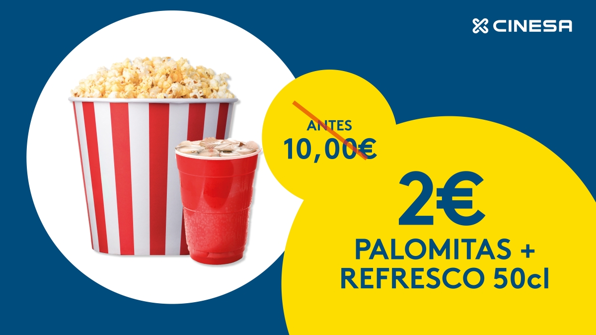 Pack de palomitas + refresco por 2€