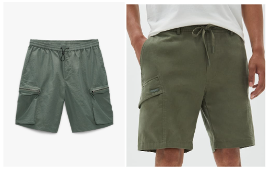 Pantalones cargo bermuda verde