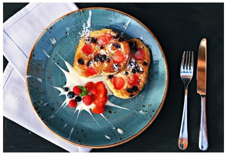 Tortitas de avena y fresas