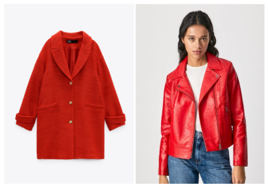 Abrigo y chaqueta roja