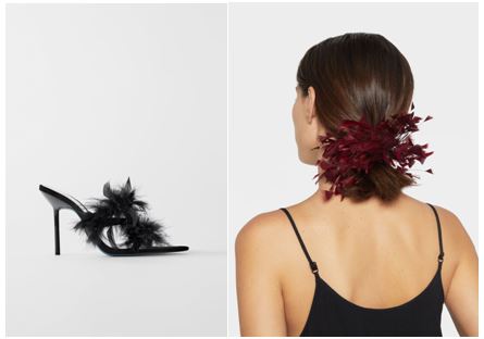 Accesorios con plumas para mujer