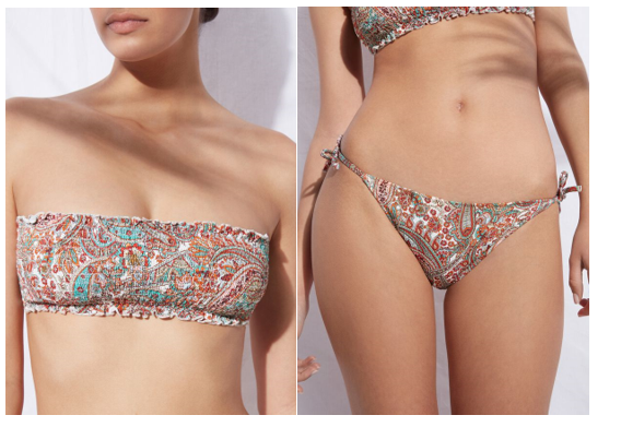 Bikini bandeau estampado