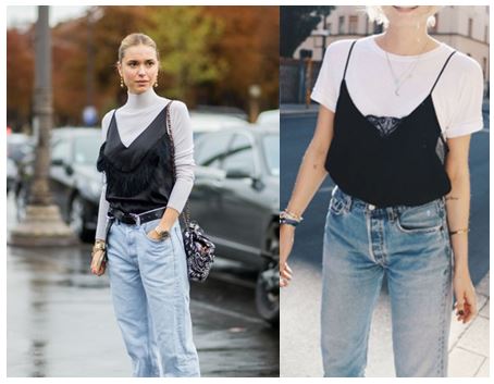 Blusa de encaje con camiseta