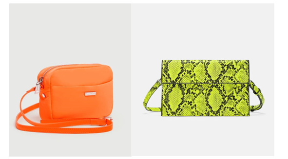 Bolsos naranja y amarillo
