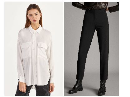 Camisa blanca y pantalón negro