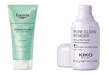 Crema y polvos exfoliantes