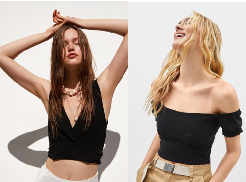 Crop top negro para mujer