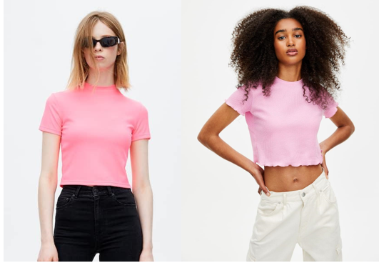 Crop top rosa para mujer