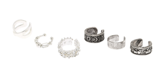 ear cuff plata pack