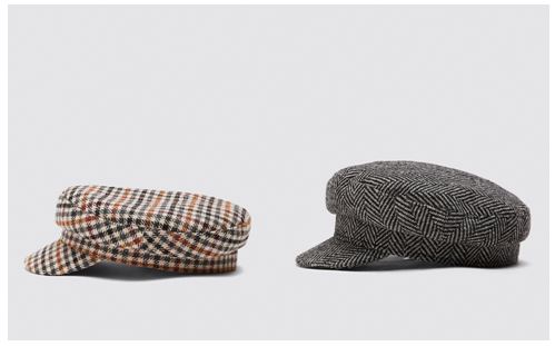gorra marinera con estampado de cuadros