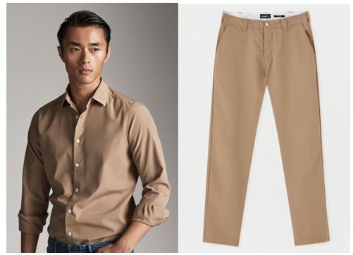 Look monocolor camel para hombre