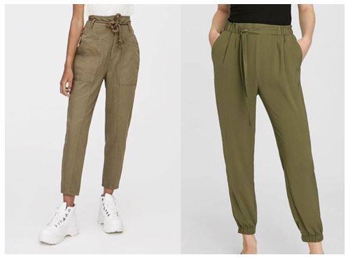 Pantalones baggy color kaki para mujer