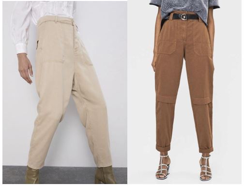 Pantalones baggy color marrón para mujer