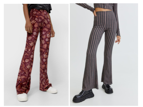 Pantalones campana con estampado