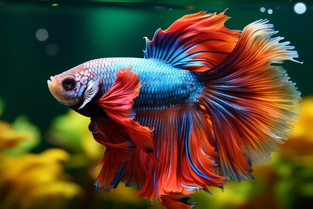 Pez betta de colores