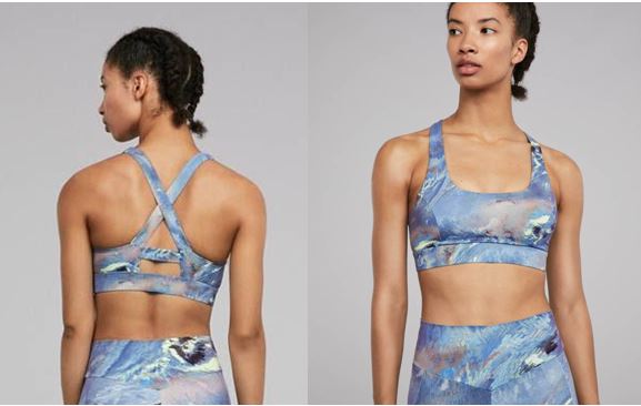 Ropa interior deportiva para mujer con estampado azul