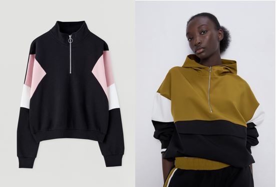 Sudaderas color block para mujer