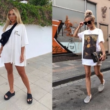 Camiseta oversize como vestido