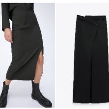 Falda larga negra de Zara