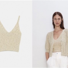 Ropa metalizada de color dorado para mujer