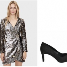 Vestido Lentejuelas Bershka Mujer