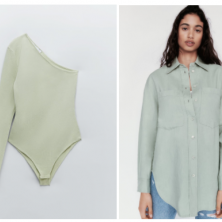 Body y camisa verde pastel