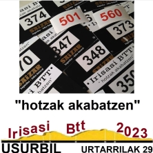 Urbilek Irisasi BTT lehiaketan sariekin lagundu du