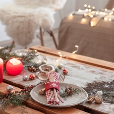 Mesa decorada Navidad